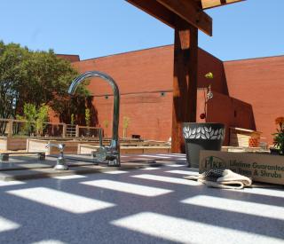Demo kitchen inside the Community Garden