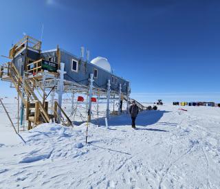Moore at the research station in Greenland.